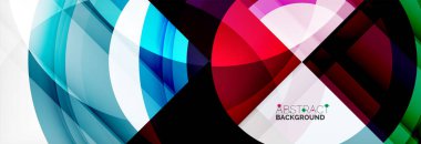 Yuvarlak şekiller, üçgenler ve daireler. Modern soyut arkaplan