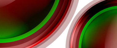 Çemberler ve baloncuklar soyut arka plan. Web pankartı, uygulama veya poster için sıvı yuvarlak şekiller