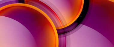 Çemberler ve baloncuklar soyut arka plan. Web pankartı, uygulama veya poster için sıvı yuvarlak şekiller