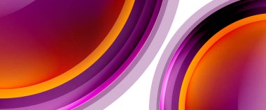 Çemberler ve baloncuklar soyut arka plan. Web pankartı, uygulama veya poster için sıvı yuvarlak şekiller