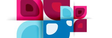 Soyut yuvarlak şekiller ve gölge efektleri tekrarlanan vektör modern geometrik arkaplan kümesi