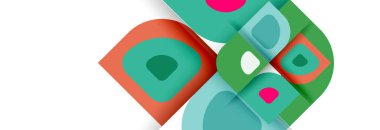 Soyut yuvarlak şekiller ve gölge efektleri tekrarlanan vektör modern geometrik arkaplan kümesi