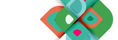 Soyut yuvarlak şekiller ve gölge efektleri tekrarlanan vektör modern geometrik arkaplan kümesi