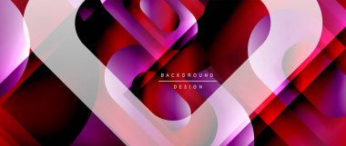 Çizgiler ve modern formlarla vektör geometrik arkaplan. Soyut yuvarlak şekiller, gölge ve ışık efektleri ile akışkan eğimli