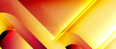 Çizgiler ve modern formlarla vektör geometrik arkaplan. Soyut yuvarlak şekiller, gölge ve ışık efektleri ile akışkan eğimli