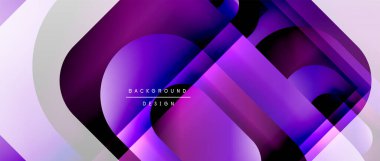 Çizgiler ve modern formlarla vektör geometrik arkaplan. Soyut yuvarlak şekiller, gölge ve ışık efektleri ile akışkan eğimli