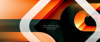 Çizgiler ve modern formlarla vektör geometrik arkaplan. Soyut yuvarlak şekiller, gölge ve ışık efektleri ile akışkan eğimli