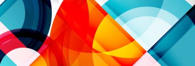 Yuvarlak şekiller, üçgenler ve daireler. Modern soyut arkaplan