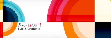 Yuvarlak şekiller, üçgenler ve daireler. Modern soyut arkaplan