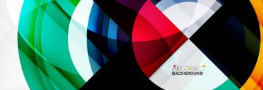 Yuvarlak şekiller, üçgenler ve daireler. Modern soyut arkaplan