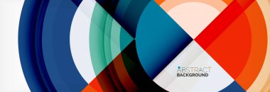 Yuvarlak şekiller, üçgenler ve daireler. Modern soyut arkaplan