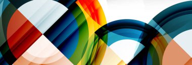 Yuvarlak şekiller, üçgenler ve daireler. Modern soyut arkaplan