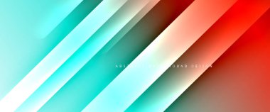 Dinamik diyagonal çizgileri olan akışkan eğimler soyut arkaplan. Dinamik ışık ve gölge efektleriyle parlak renkler. Vektör duvar kağıdı veya poster