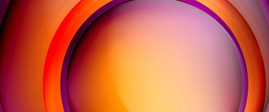 Çemberler ve baloncuklar soyut arka plan. Web pankartı, uygulama veya poster için sıvı yuvarlak şekiller