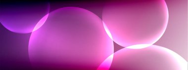 Vektör soyut arka plan sıvı baloncuk daireleri, gölgeler ve ışık efektleri ile sıvı gradyan. Metin için parlak tasarım şablonları