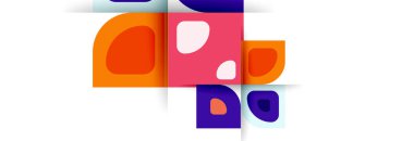 Soyut yuvarlak şekiller ve gölge efektleri tekrarlanan vektör modern geometrik arkaplan kümesi