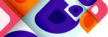 Soyut yuvarlak şekiller ve gölge efektleri tekrarlanan vektör modern geometrik arkaplan kümesi