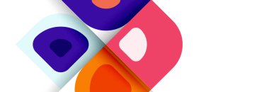 Soyut yuvarlak şekiller ve gölge efektleri tekrarlanan vektör modern geometrik arkaplan kümesi