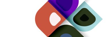 Soyut yuvarlak şekiller ve gölge efektleri tekrarlanan vektör modern geometrik arkaplan kümesi