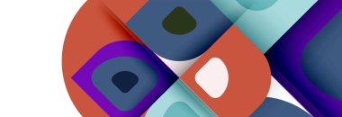 Soyut yuvarlak şekiller ve gölge efektleri tekrarlanan vektör modern geometrik arkaplan kümesi