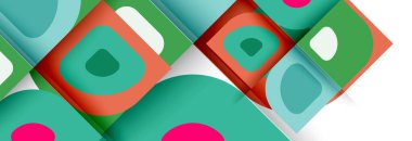 Soyut yuvarlak şekiller ve gölge efektleri tekrarlanan vektör modern geometrik arkaplan kümesi