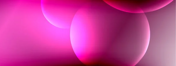Latar belakang abstrak vektor lingkaran gelembung cair pada gradien fluida dengan bayangan dan efek cahaya. Templat desain mengkilap untuk teks - Stok Vektor