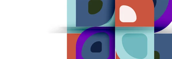 Ensemble de décors abstraits géométriques vectoriels modernes avec des formes rondes abstraites répétées et des effets d'ombre — Image vectorielle
