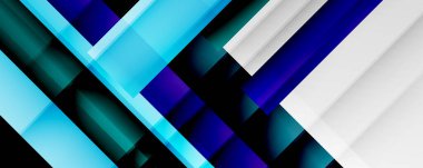 Gölge çizgileri, modern formlar, dikdörtgenler, kareler ve akışkan eğimlere sahip geometrik soyut arkaplanlar. Parlak renkli çizgiler serin arkaplanlar