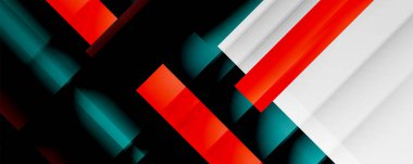 Gölge çizgileri, modern formlar, dikdörtgenler, kareler ve akışkan eğimlere sahip geometrik soyut arkaplanlar. Parlak renkli çizgiler serin arkaplanlar