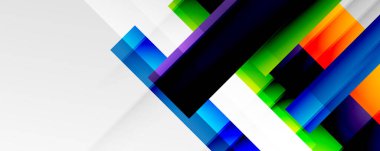 Gölge çizgileri, modern formlar, dikdörtgenler, kareler ve akışkan eğimlere sahip geometrik soyut arkaplanlar. Parlak renkli çizgiler serin arkaplanlar