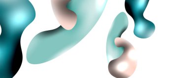 Kabarcıklar soyut arkaplan. Beyaz vektör şablonunda sıvı sıçramaları