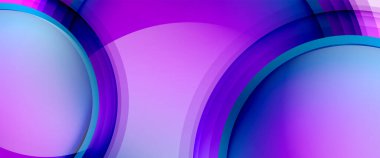 Çemberler ve baloncuklar soyut arka plan. Web pankartı, uygulama veya poster için sıvı yuvarlak şekiller