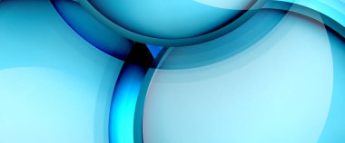 Çemberler ve baloncuklar soyut arka plan. Web pankartı, uygulama veya poster için sıvı yuvarlak şekiller