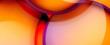 Çemberler ve baloncuklar soyut arka plan. Web pankartı, uygulama veya poster için sıvı yuvarlak şekiller