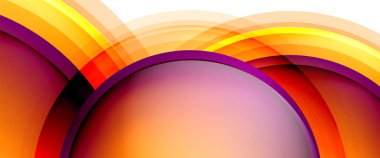 Çemberler ve baloncuklar soyut arka plan. Web pankartı, uygulama veya poster için sıvı yuvarlak şekiller