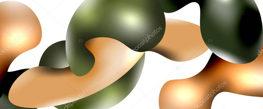 Bubbles abstract background. Liquid splashes on white vector template