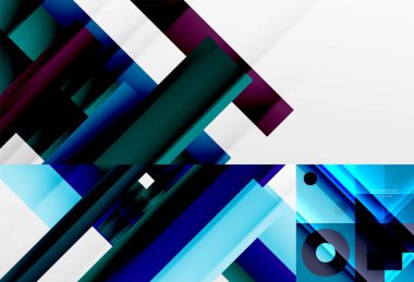 Kapaklar, afişler, afişler, posterler ve diğer şablonlar için teknoloji geometrik soyut arkaplan koleksiyonu