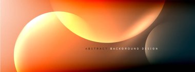 Vektör soyut arka plan sıvı baloncuk daireleri, gölgeler ve ışık efektleri ile sıvı gradyan. Metin için parlak tasarım şablonları