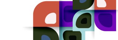 Soyut yuvarlak şekiller ve gölge efektleri tekrarlanan vektör modern geometrik arkaplan kümesi