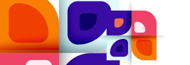 Soyut yuvarlak şekiller ve gölge efektleri tekrarlanan vektör modern geometrik arkaplan kümesi