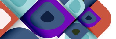 Soyut yuvarlak şekiller ve gölge efektleri tekrarlanan vektör modern geometrik arkaplan kümesi