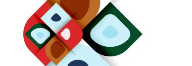 Soyut yuvarlak şekiller ve gölge efektleri tekrarlanan vektör modern geometrik arkaplan kümesi