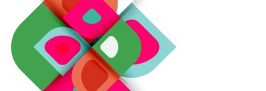 Soyut yuvarlak şekiller ve gölge efektleri tekrarlanan vektör modern geometrik arkaplan kümesi