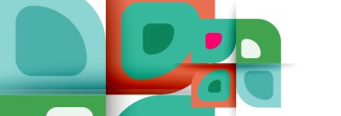 Soyut yuvarlak şekiller ve gölge efektleri tekrarlanan vektör modern geometrik arkaplan kümesi