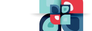 Soyut yuvarlak şekiller ve gölge efektleri tekrarlanan vektör modern geometrik arkaplan kümesi