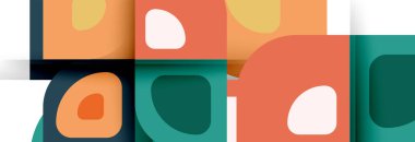 Soyut yuvarlak şekiller ve gölge efektleri tekrarlanan vektör modern geometrik arkaplan kümesi