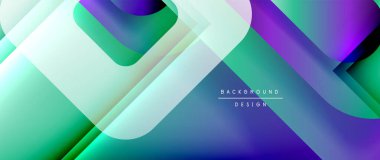 Çizgiler ve modern formlarla vektör geometrik arkaplan. Soyut yuvarlak şekiller, gölge ve ışık efektleri ile akışkan eğimli