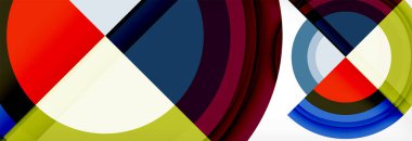 Yuvarlak şekiller, üçgenler ve daireler. Modern soyut arkaplan