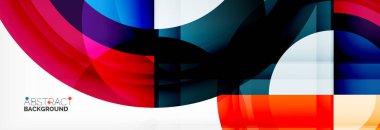 Yuvarlak şekiller, üçgenler ve daireler. Modern soyut arkaplan