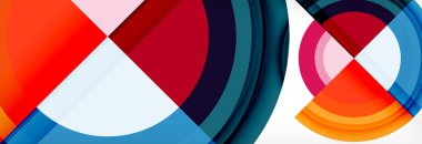 Yuvarlak şekiller, üçgenler ve daireler. Modern soyut arkaplan